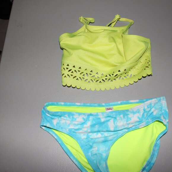 Yellow & Blue 2 Pcs Justice Bikini Swimsuit Size 8 - Picture 2 of 11